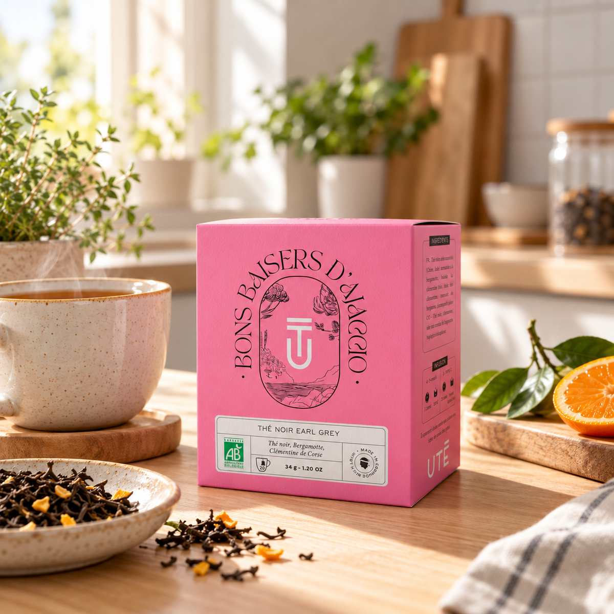 Bon Baisers d’Ajaccio – Thé Noir Earl Grey à la Clémentine de Corse (Bio)