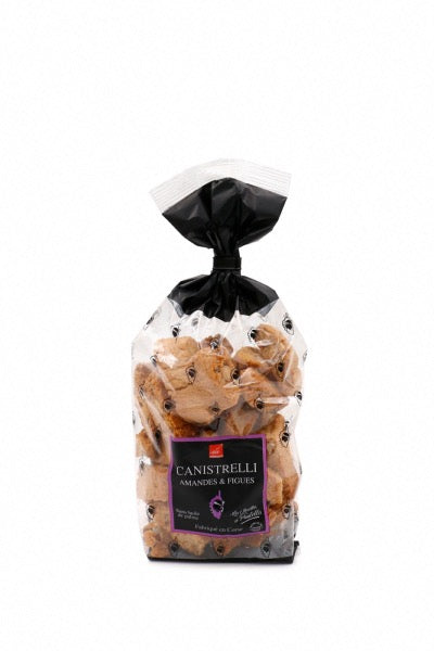 Biscuits corses Canistrelli aux amandes entières et aux figues, croustillants et savoureux, parfaits pour accompagner un thé ou un café.
