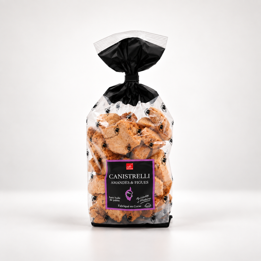 CANISTRELLI AUX AMANDES ENTIÈRES ET AUX FIGUES - BISCUITS CORSES 250g
