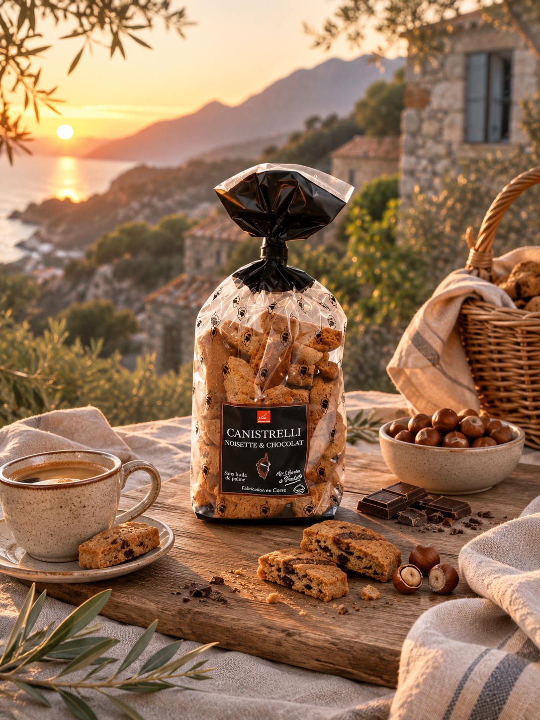 situation : CANISTRELLI AUX ÉCLATS DE NOISETTES ET PÉPITES DE CHOCOLAT