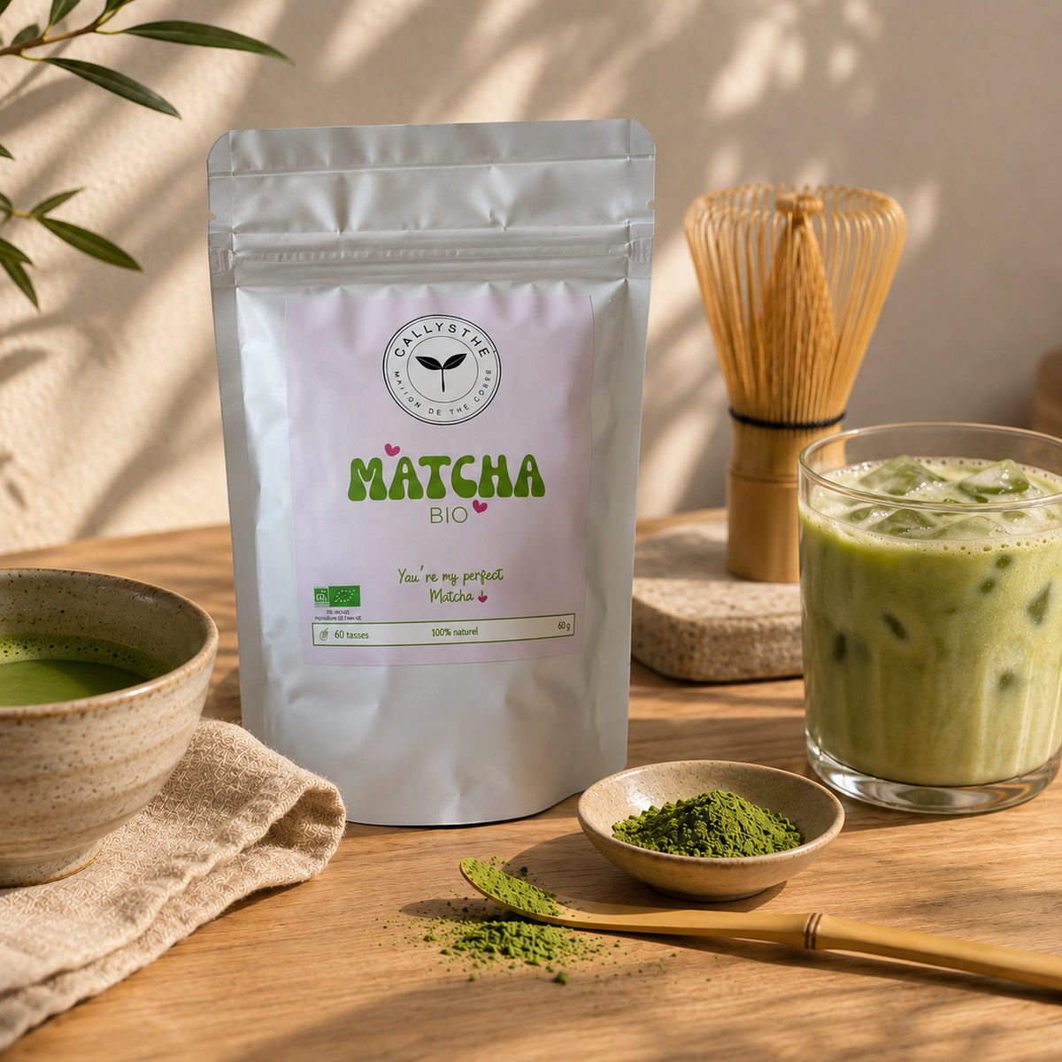 Matcha Bio en Poudre – Thé Vert Japonais Premium pour Matcha Latte (60g)