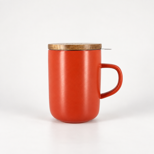 Tisanière en grès paprika avec filtre inox JULIET 475ml