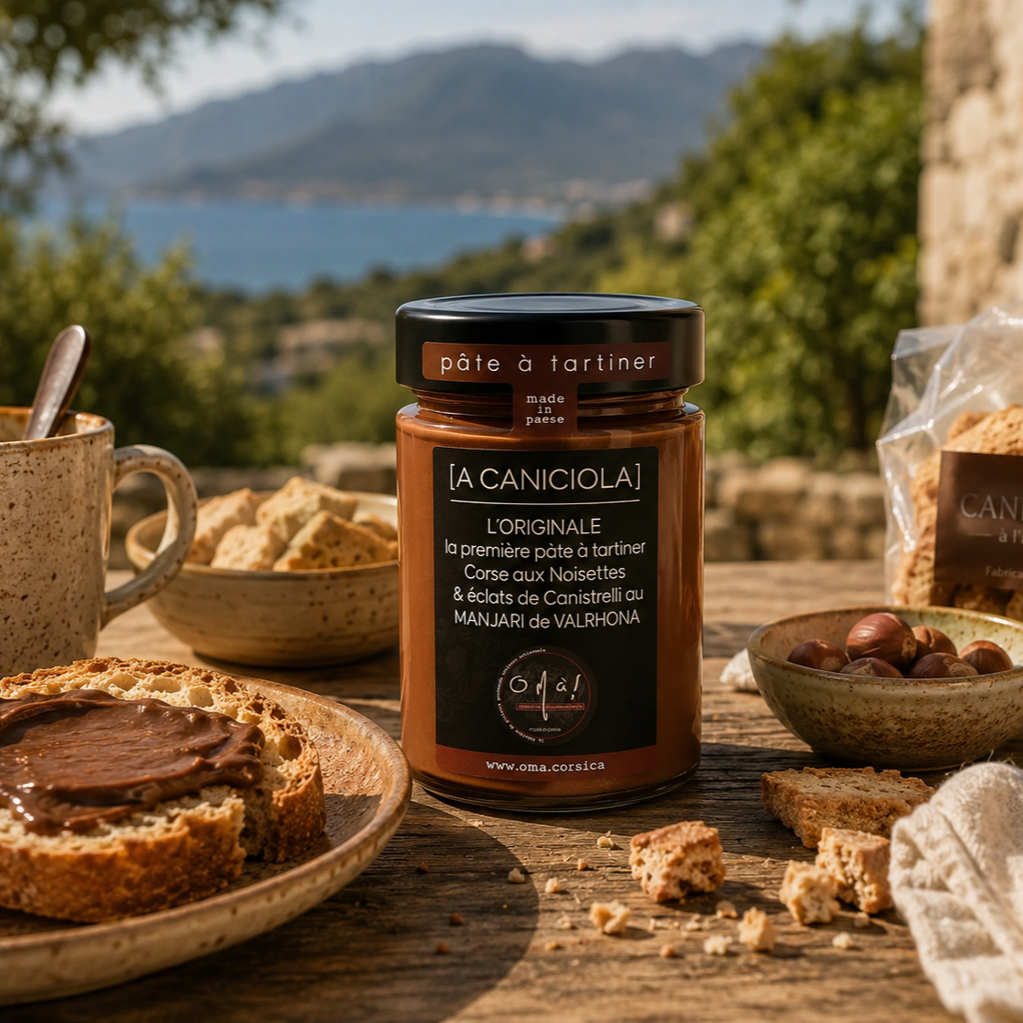 Pâte à Tartiner Noisette & Éclats de Canistrelli situation