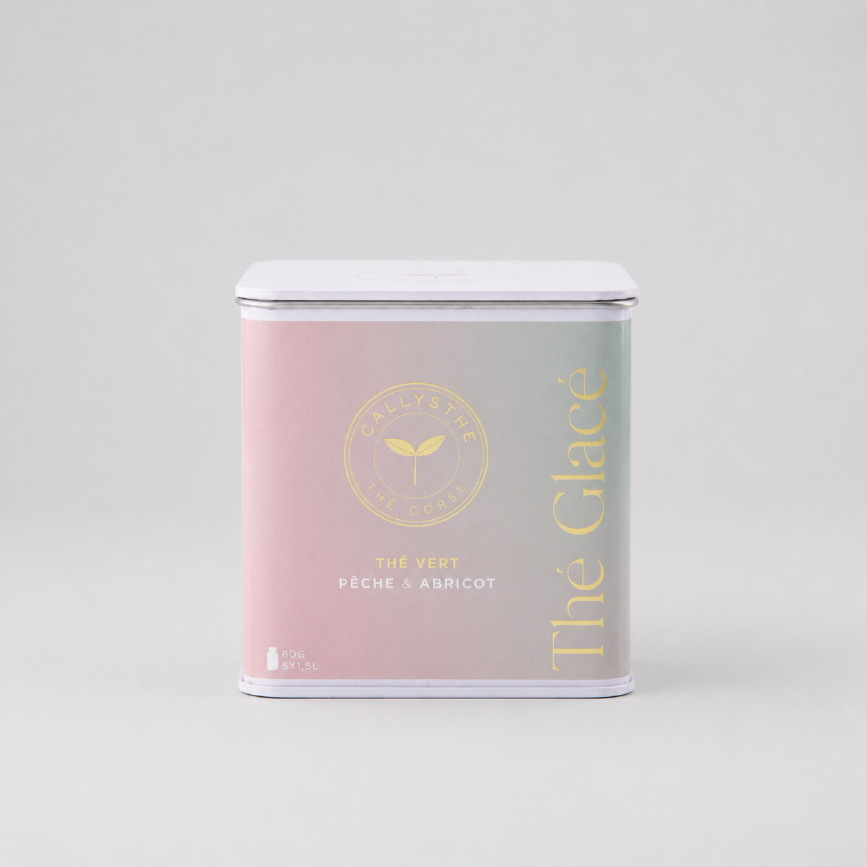 Thé glacé - thé vert, pêche & abricot boite metal