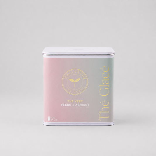 Thé glacé - thé vert, pêche & abricot boite metal