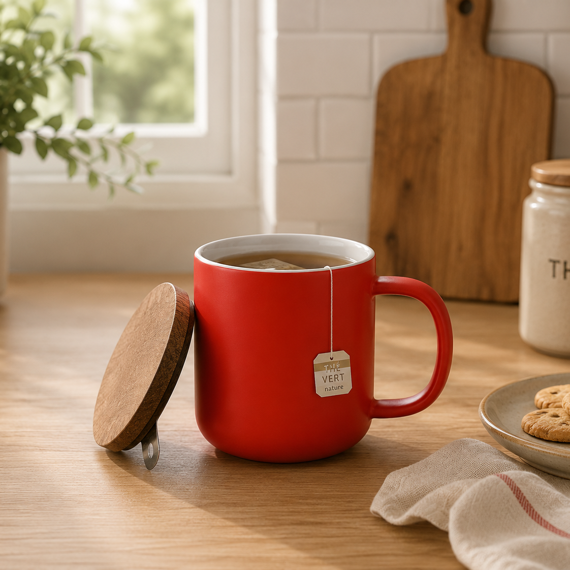 Tisaniere_en_Gres_Paprika_JULIET_300_ml_OGO avec du thé 